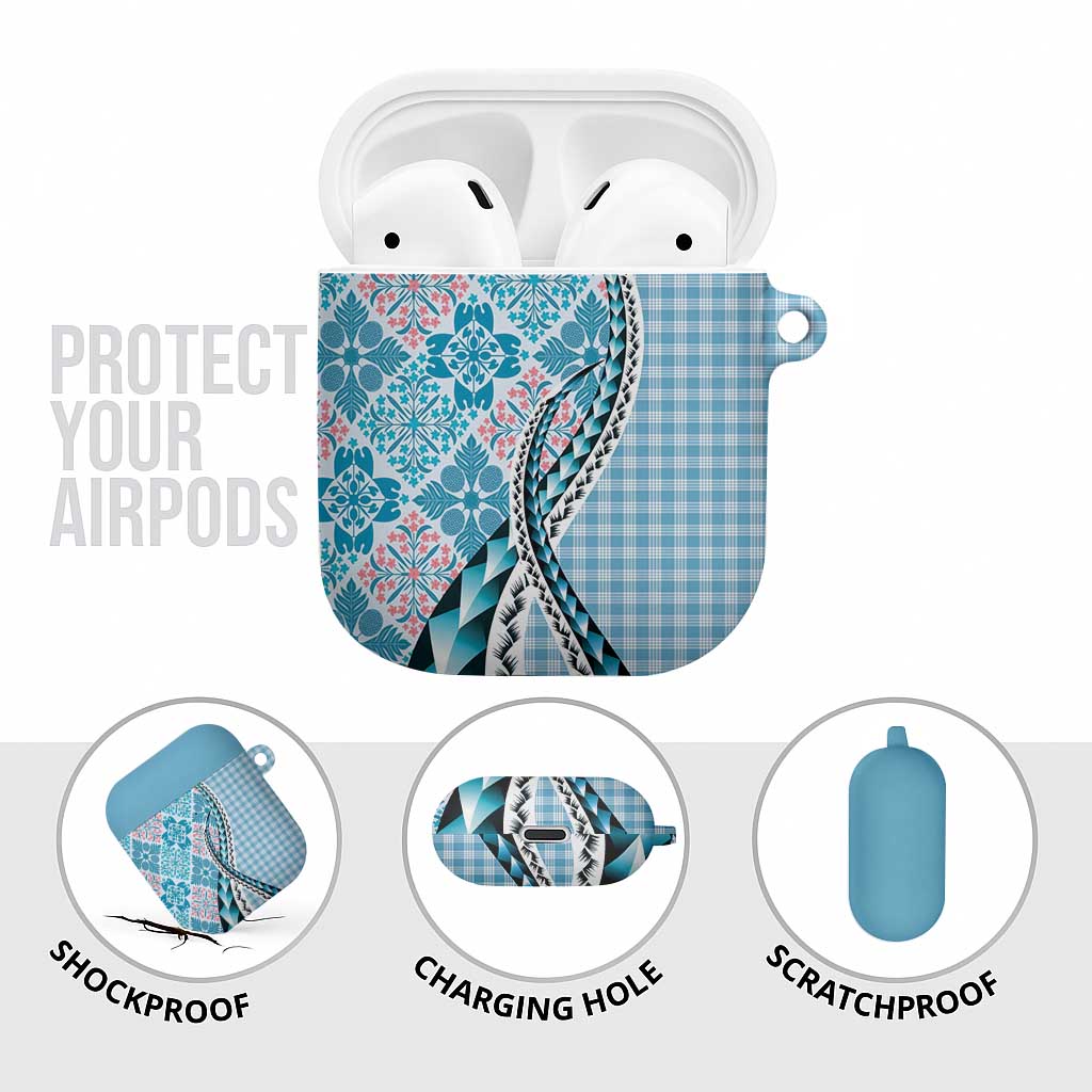 Aloha Vintage Palaka Floral Hawaiian Quilt AirPods Case Uliuli Motif - Polynesian Pride