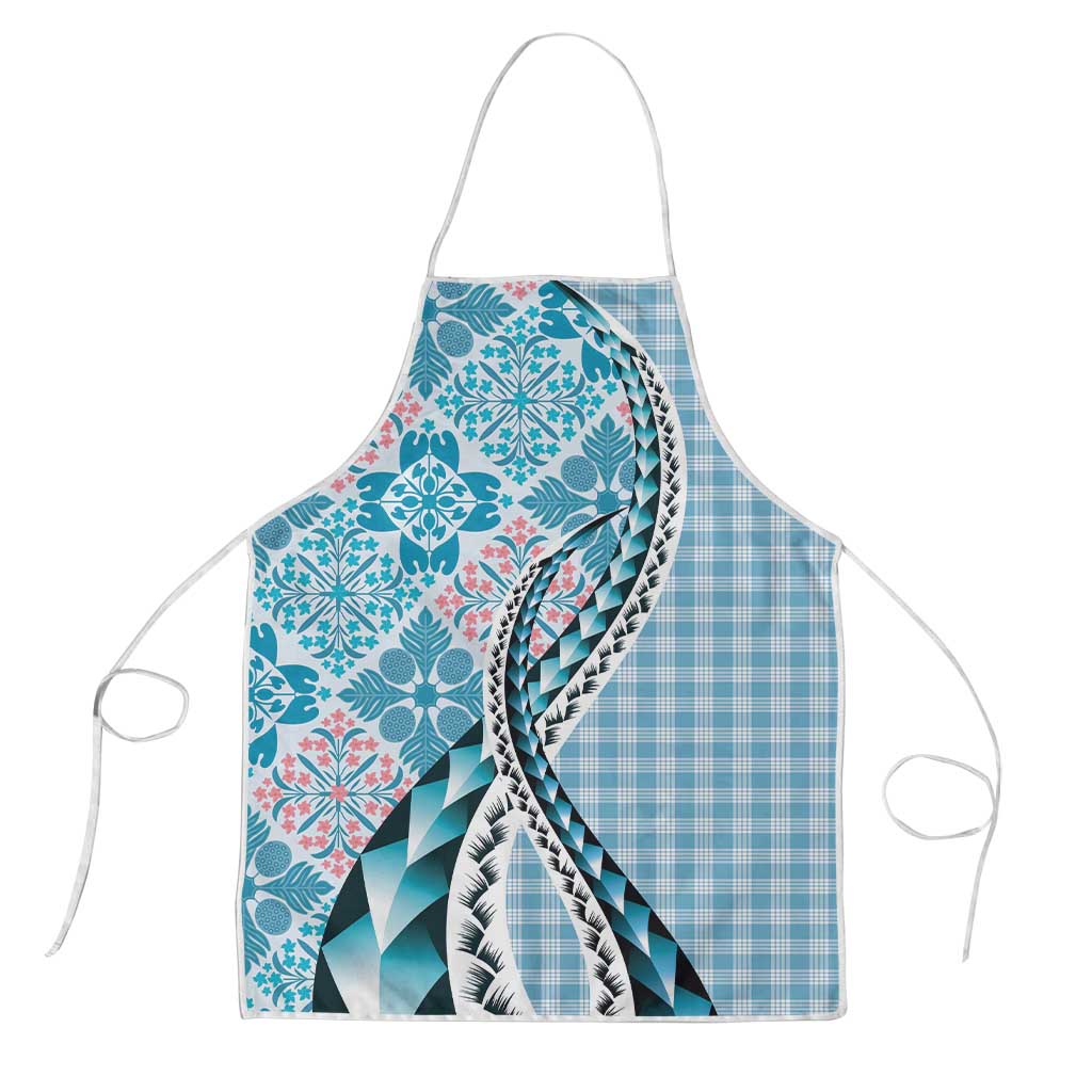 Aloha Vintage Palaka Floral Hawaiian Quilt Apron Uliuli Motif - Polynesian Pride