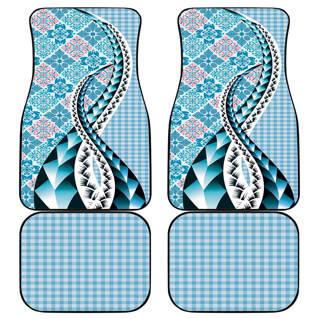 Aloha Vintage Palaka Floral Hawaiian Quilt Car Mats Uliuli Motif - Polynesian Pride