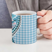 Aloha Vintage Palaka Floral Hawaiian Quilt Ceramic Mug Uliuli Motif - Polynesian Pride