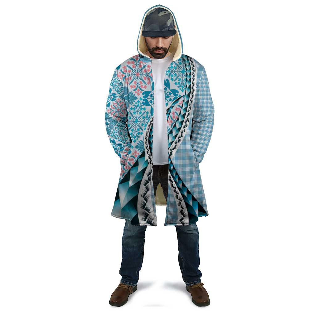 Aloha Vintage Palaka Floral Hawaiian Quilt Cloak Uliuli Motif - Polynesian Pride