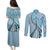 Aloha Vintage Palaka Floral Hawaiian Quilt Couples Matching Puletasi and Long Sleeve Button Shirt Uliuli Motif - Polynesian Pride