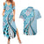 Aloha Vintage Palaka Floral Hawaiian Quilt Couples Matching Summer Maxi Dress and Hawaiian Shirt Uliuli Motif - Polynesian Pride