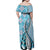 Aloha Vintage Palaka Floral Hawaiian Quilt Family Matching Off Shoulder Maxi Dress and Hawaiian Shirt Uliuli Motif - Polynesian Pride