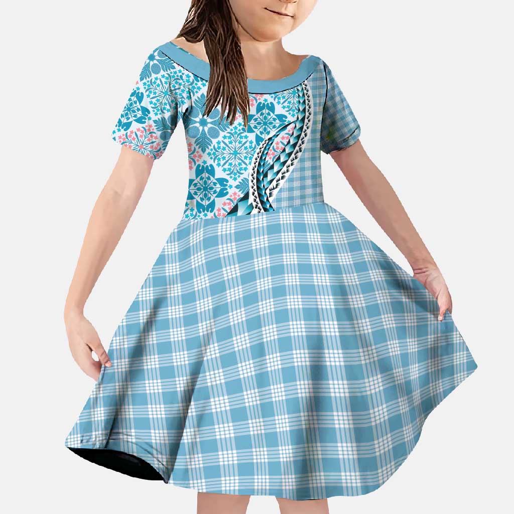 Aloha Vintage Palaka Floral Hawaiian Quilt Family Matching Summer Maxi Dress and Hawaiian Shirt Uliuli Motif - Polynesian Pride