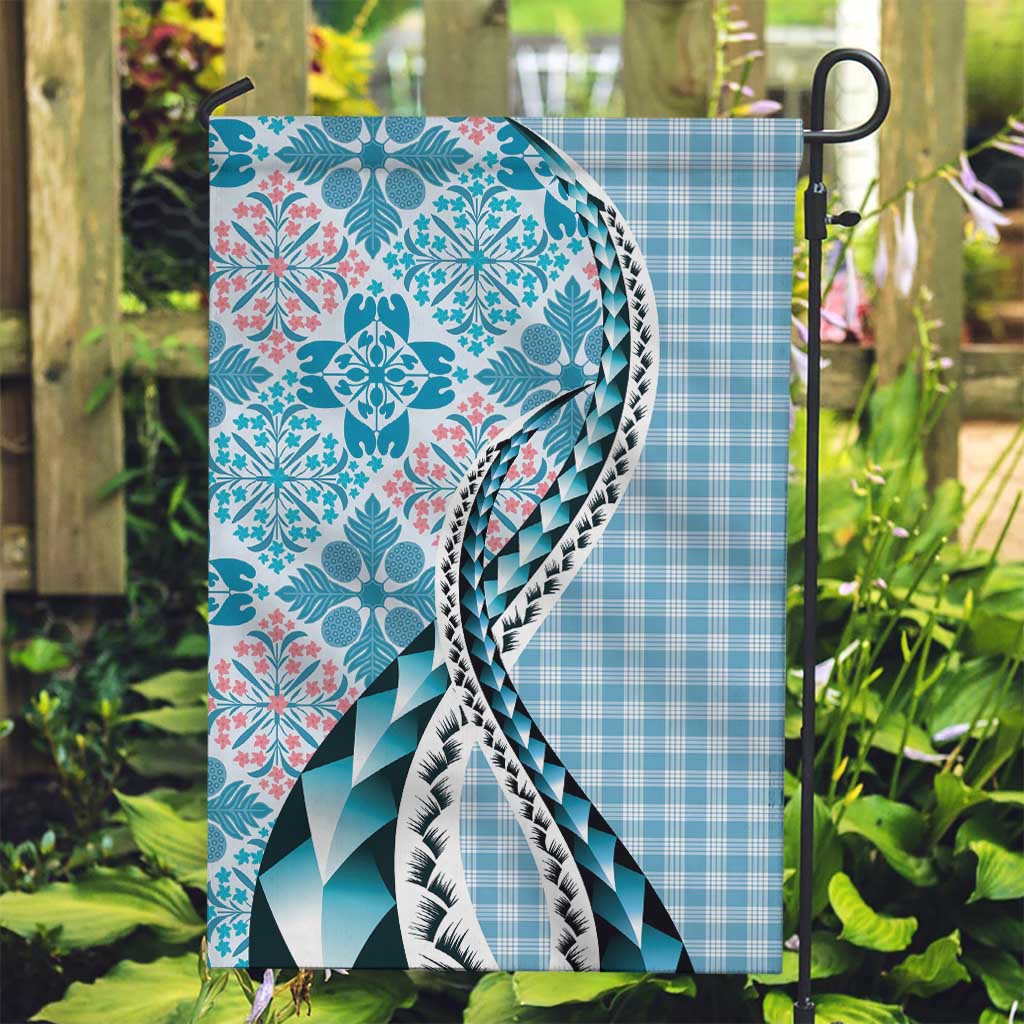 Aloha Vintage Palaka Floral Hawaiian Quilt Garden Flag Uliuli Motif - Polynesian Pride