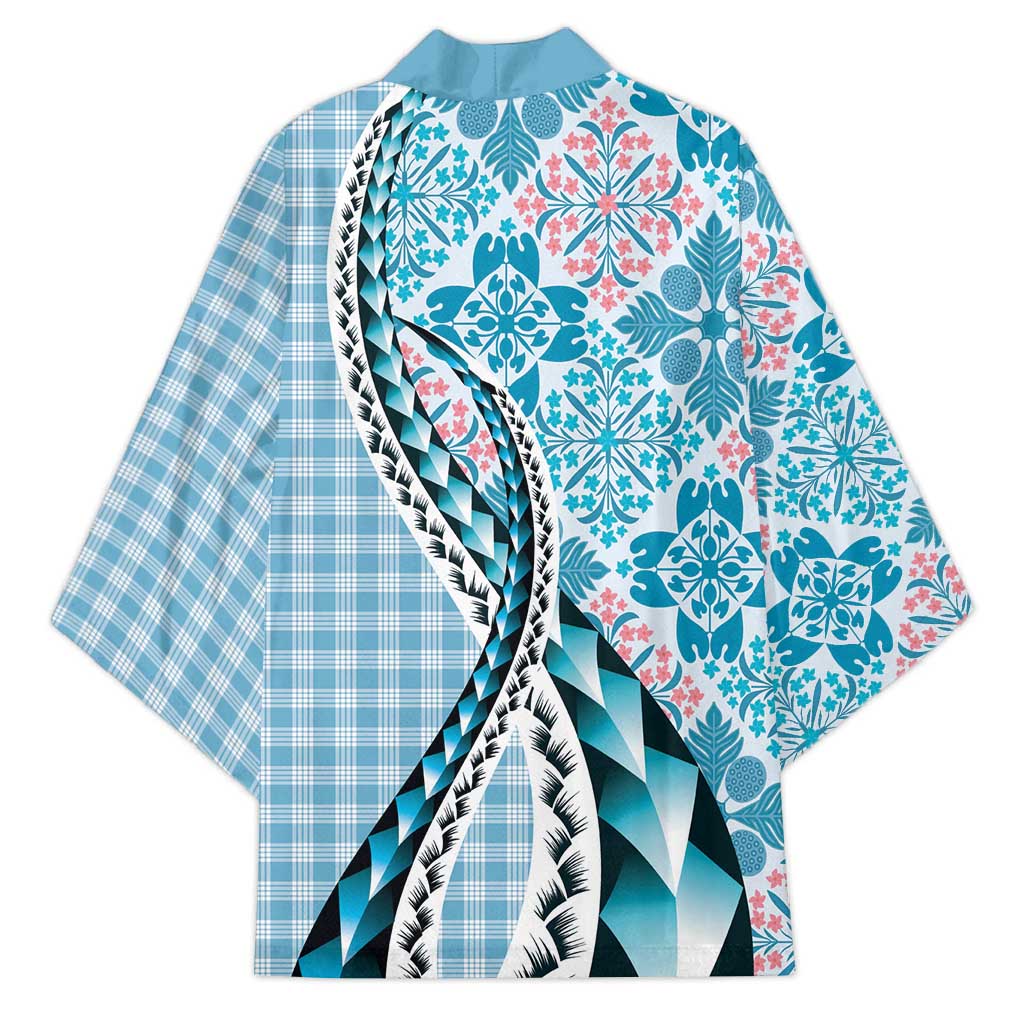 Aloha Vintage Palaka Floral Hawaiian Quilt Kimono Uliuli Motif - Polynesian Pride