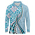 Aloha Vintage Palaka Floral Hawaiian Quilt Long Sleeve Polo Shirt Uliuli Motif - Polynesian Pride