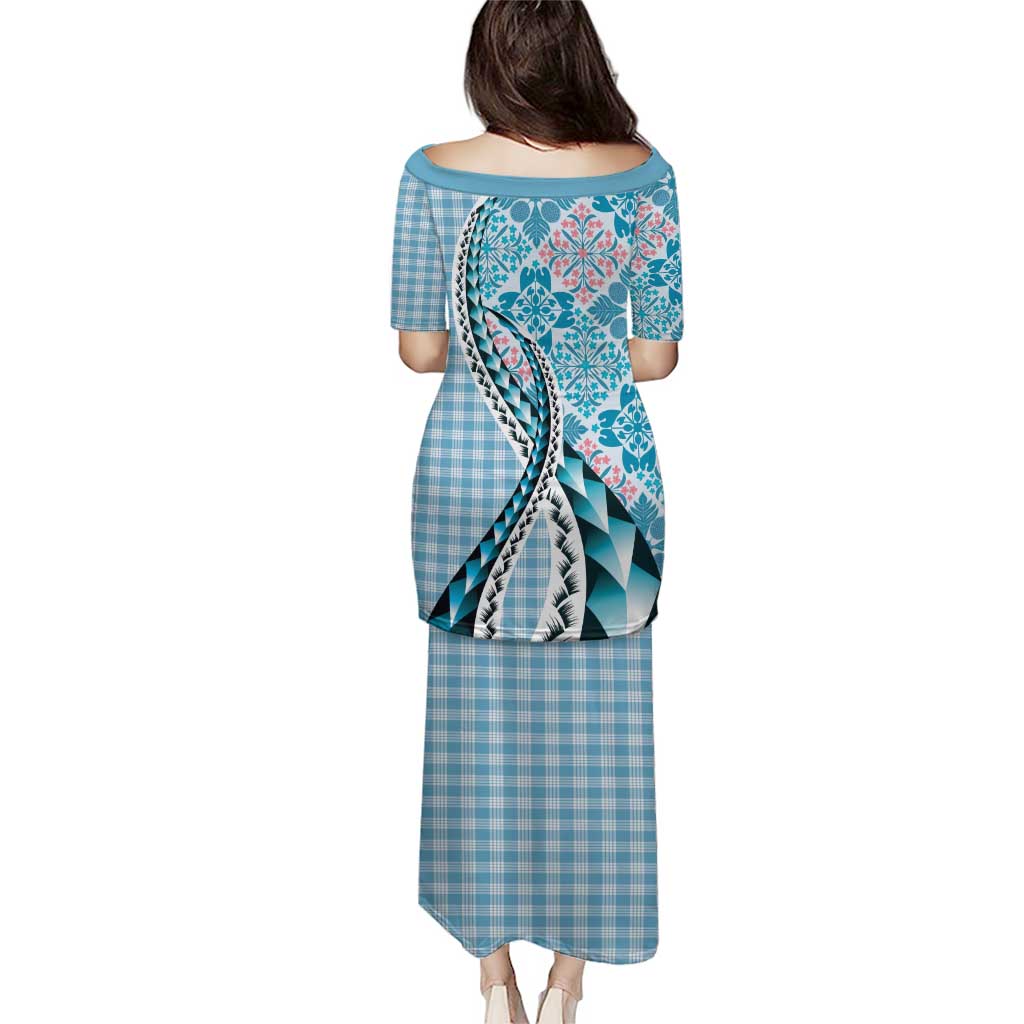 Aloha Vintage Palaka Floral Hawaiian Quilt Puletasi Uliuli Motif - Polynesian Pride