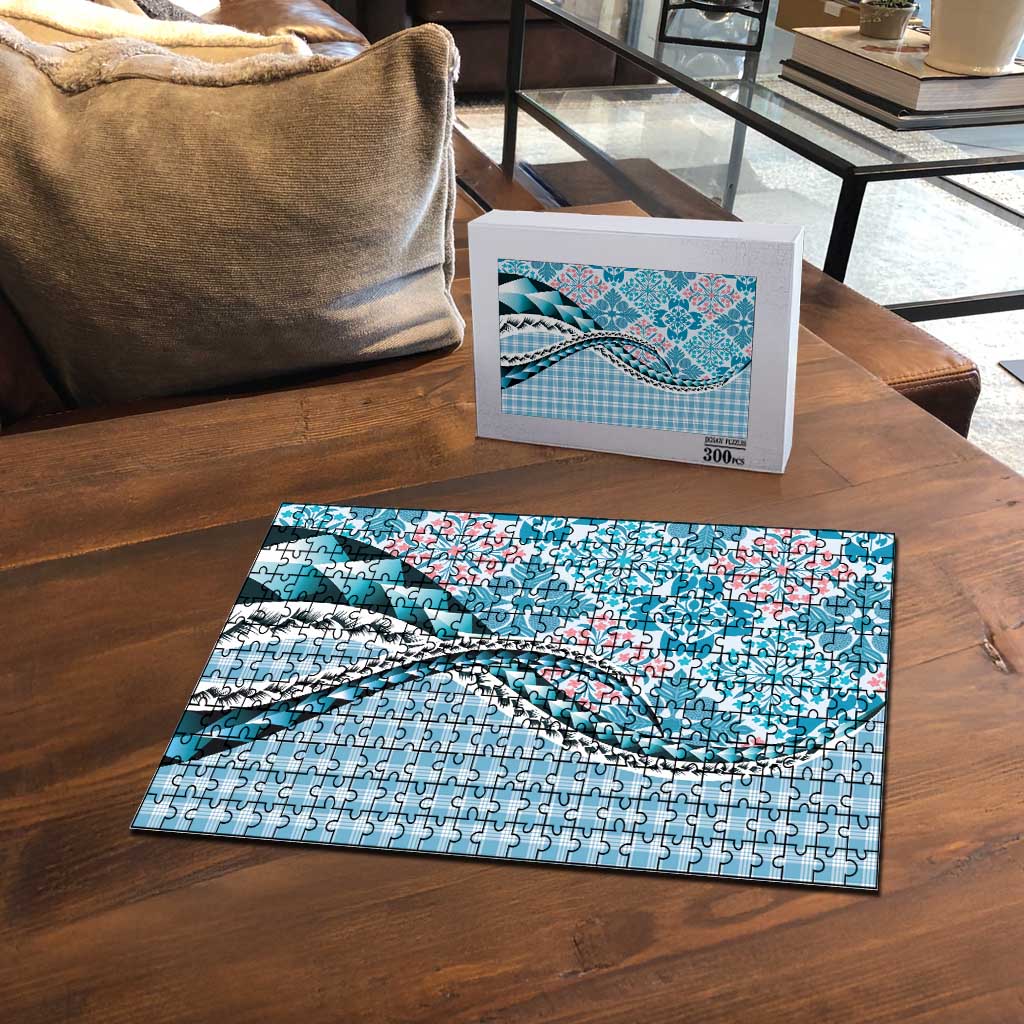 Aloha Vintage Palaka Floral Hawaiian Quilt Puzzle Uliuli Motif - Polynesian Pride