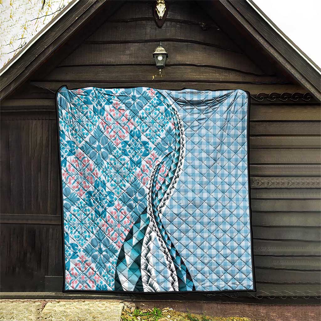 Aloha Vintage Palaka Floral Hawaiian Quilt Quilt Uliuli Motif - Polynesian Pride