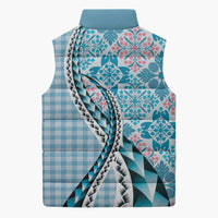 Aloha Vintage Palaka Floral Hawaiian Quilt Sleeveless Puffer Jacket Uliuli Motif - Polynesian Pride