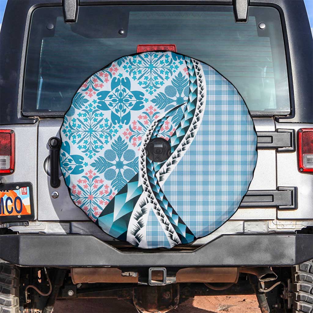 Aloha Vintage Palaka Floral Hawaiian Quilt Spare Tire Cover Uliuli Motif - Polynesian Pride