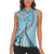 Aloha Vintage Palaka Floral Hawaiian Quilt Women Sleeveless Polo Shirt Uliuli Motif - Polynesian Pride