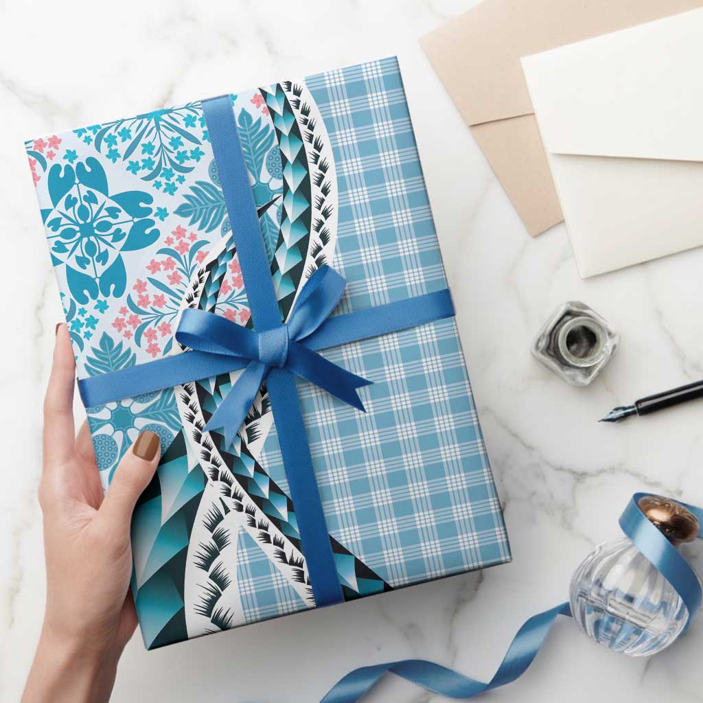 Aloha Vintage Palaka Floral Hawaiian Quilt Wrapping Paper Uliuli Motif - Polynesian Pride