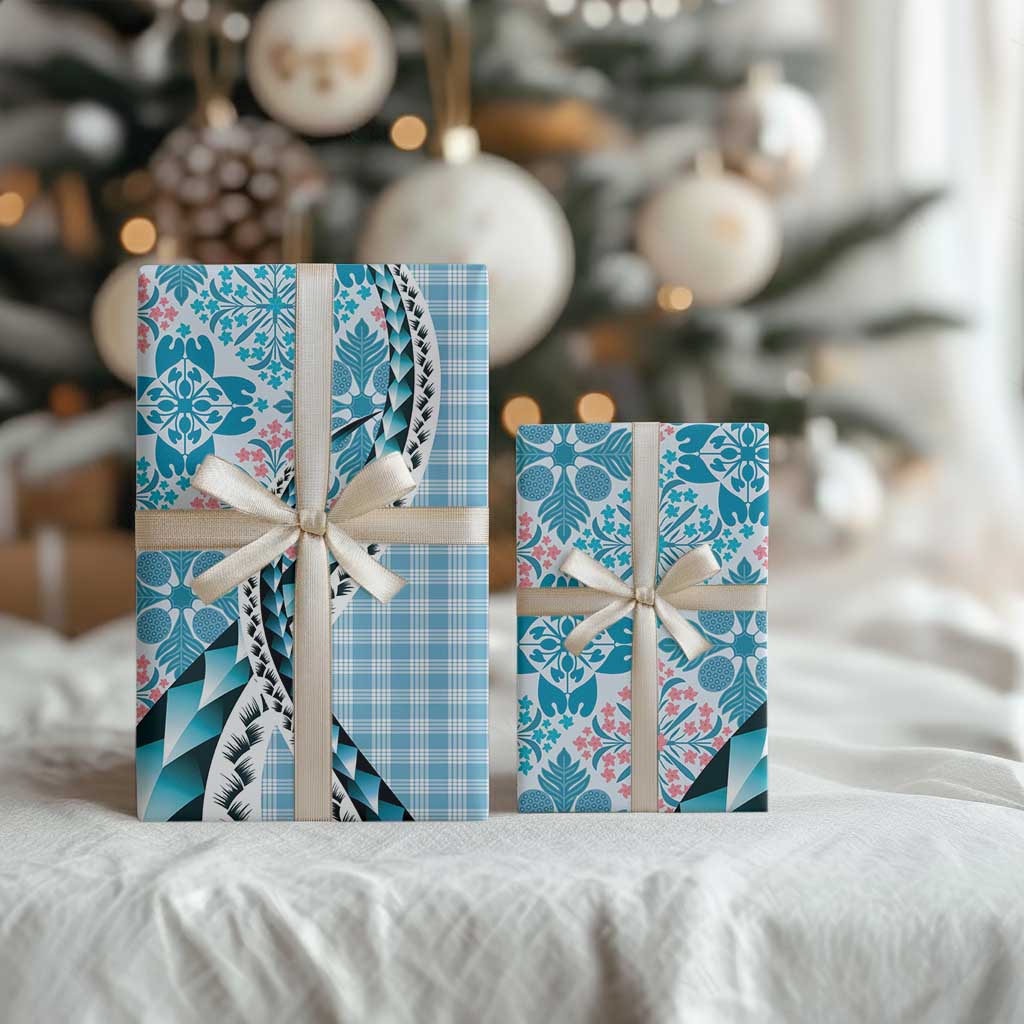 Aloha Vintage Palaka Floral Hawaiian Quilt Wrapping Paper Uliuli Motif - Polynesian Pride