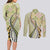 Aloha Vintage Palaka Floral Hawaiian Quilt Couples Matching Long Sleeve Bodycon Dress and Long Sleeve Button Shirt Omaomao Motif - Polynesian Pride
