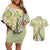 Aloha Vintage Palaka Floral Hawaiian Quilt Couples Matching Off Shoulder Short Dress and Hawaiian Shirt Omaomao Motif - Polynesian Pride