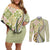 Aloha Vintage Palaka Floral Hawaiian Quilt Couples Matching Off Shoulder Short Dress and Long Sleeve Button Shirt Omaomao Motif - Polynesian Pride