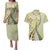 Aloha Vintage Palaka Floral Hawaiian Quilt Couples Matching Puletasi and Hawaiian Shirt Omaomao Motif - Polynesian Pride
