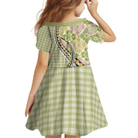 Aloha Vintage Palaka Floral Hawaiian Quilt Family Matching Mermaid Dress and Hawaiian Shirt Omaomao Motif - Polynesian Pride