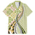 Aloha Vintage Palaka Floral Hawaiian Quilt Family Matching Off The Shoulder Long Sleeve Dress and Hawaiian Shirt Omaomao Motif - Polynesian Pride