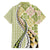 Aloha Vintage Palaka Floral Hawaiian Quilt Family Matching Off The Shoulder Long Sleeve Dress and Hawaiian Shirt Omaomao Motif - Polynesian Pride