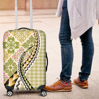 Aloha Vintage Palaka Floral Hawaiian Quilt Luggage Cover Omaomao Motif - Polynesian Pride