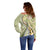Aloha Vintage Palaka Floral Hawaiian Quilt Off Shoulder Sweater Omaomao Motif - Polynesian Pride