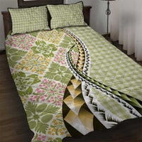 Aloha Vintage Palaka Floral Hawaiian Quilt Quilt Bed Set Omaomao Motif - Polynesian Pride