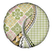 Aloha Vintage Palaka Floral Hawaiian Quilt Spare Tire Cover Omaomao Motif - Polynesian Pride
