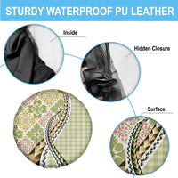 Aloha Vintage Palaka Floral Hawaiian Quilt Spare Tire Cover Omaomao Motif - Polynesian Pride