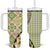 Aloha Vintage Palaka Floral Hawaiian Quilt Tumbler With Handle Omaomao Motif - Polynesian Pride