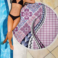 Aloha Vintage Palaka Floral Hawaiian Quilt Beach Blanket Akala Motif - Polynesian Pride