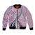 Aloha Vintage Palaka Floral Hawaiian Quilt Bomber Jacket Akala Motif - Polynesian Pride