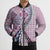 Aloha Vintage Palaka Floral Hawaiian Quilt Bomber Puffer Jacket Akala Motif - Polynesian Pride