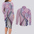 Aloha Vintage Palaka Floral Hawaiian Quilt Couples Matching Long Sleeve Bodycon Dress and Long Sleeve Button Shirt Akala Motif - Polynesian Pride
