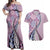 Aloha Vintage Palaka Floral Hawaiian Quilt Couples Matching Off Shoulder Maxi Dress and Hawaiian Shirt Akala Motif - Polynesian Pride