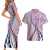 Aloha Vintage Palaka Floral Hawaiian Quilt Couples Matching Short Sleeve Bodycon Dress and Hawaiian Shirt Akala Motif - Polynesian Pride