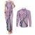 Aloha Vintage Palaka Floral Hawaiian Quilt Couples Matching Tank Maxi Dress and Long Sleeve Button Shirt Akala Motif - Polynesian Pride