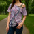 Aloha Vintage Palaka Floral Hawaiian Quilt Cross Shoulder Shirt Akala Motif - Polynesian Pride