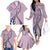 Aloha Vintage Palaka Floral Hawaiian Quilt Family Matching Off The Shoulder Long Sleeve Dress and Hawaiian Shirt Akala Motif - Polynesian Pride