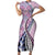Aloha Vintage Palaka Floral Hawaiian Quilt Family Matching Short Sleeve Bodycon Dress and Hawaiian Shirt Akala Motif - Polynesian Pride