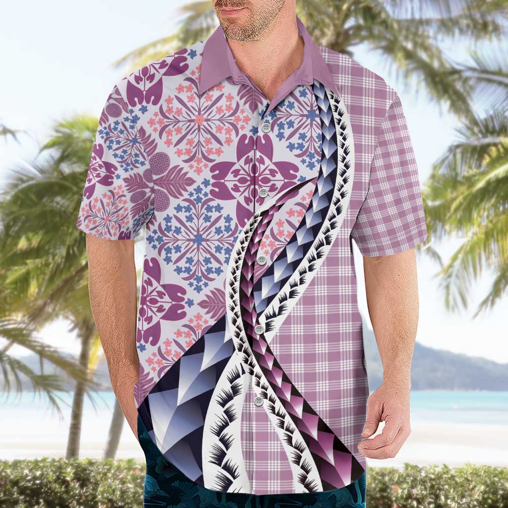 Aloha Vintage Palaka Floral Hawaiian Quilt Hawaiian Shirt Akala Motif - Polynesian Pride