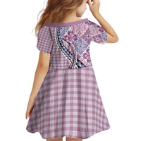 Aloha Vintage Palaka Floral Hawaiian Quilt Kid Short Sleeve Dress Akala Motif - Polynesian Pride