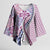 Aloha Vintage Palaka Floral Hawaiian Quilt Kimono Sleeve Blouse Akala Motif - Polynesian Pride