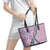Aloha Vintage Palaka Floral Hawaiian Quilt Leather Tote Bag Akala Motif - Polynesian Pride