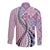 Aloha Vintage Palaka Floral Hawaiian Quilt Long Sleeve Button Shirt Akala Motif - Polynesian Pride