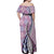Aloha Vintage Palaka Floral Hawaiian Quilt Off Shoulder Maxi Dress Akala Motif - Polynesian Pride
