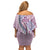 Aloha Vintage Palaka Floral Hawaiian Quilt Off Shoulder Short Dress Akala Motif - Polynesian Pride